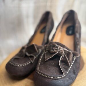 Me Too Dark Brown Heels with Bow Accent